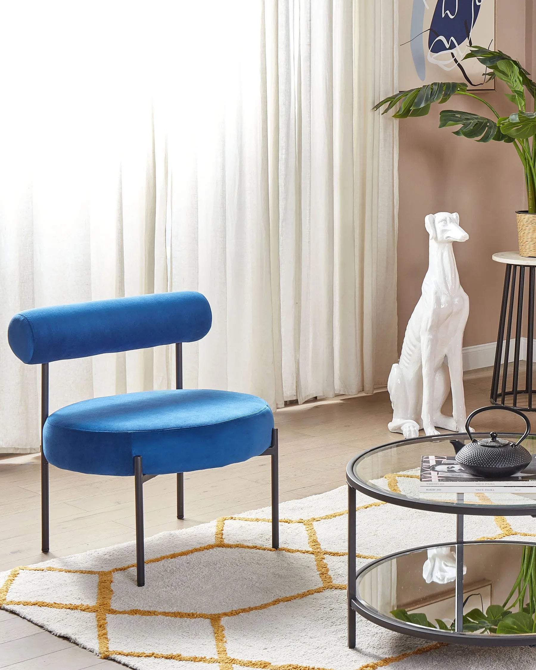 Armchair ALPHA Velvet Navy Blue