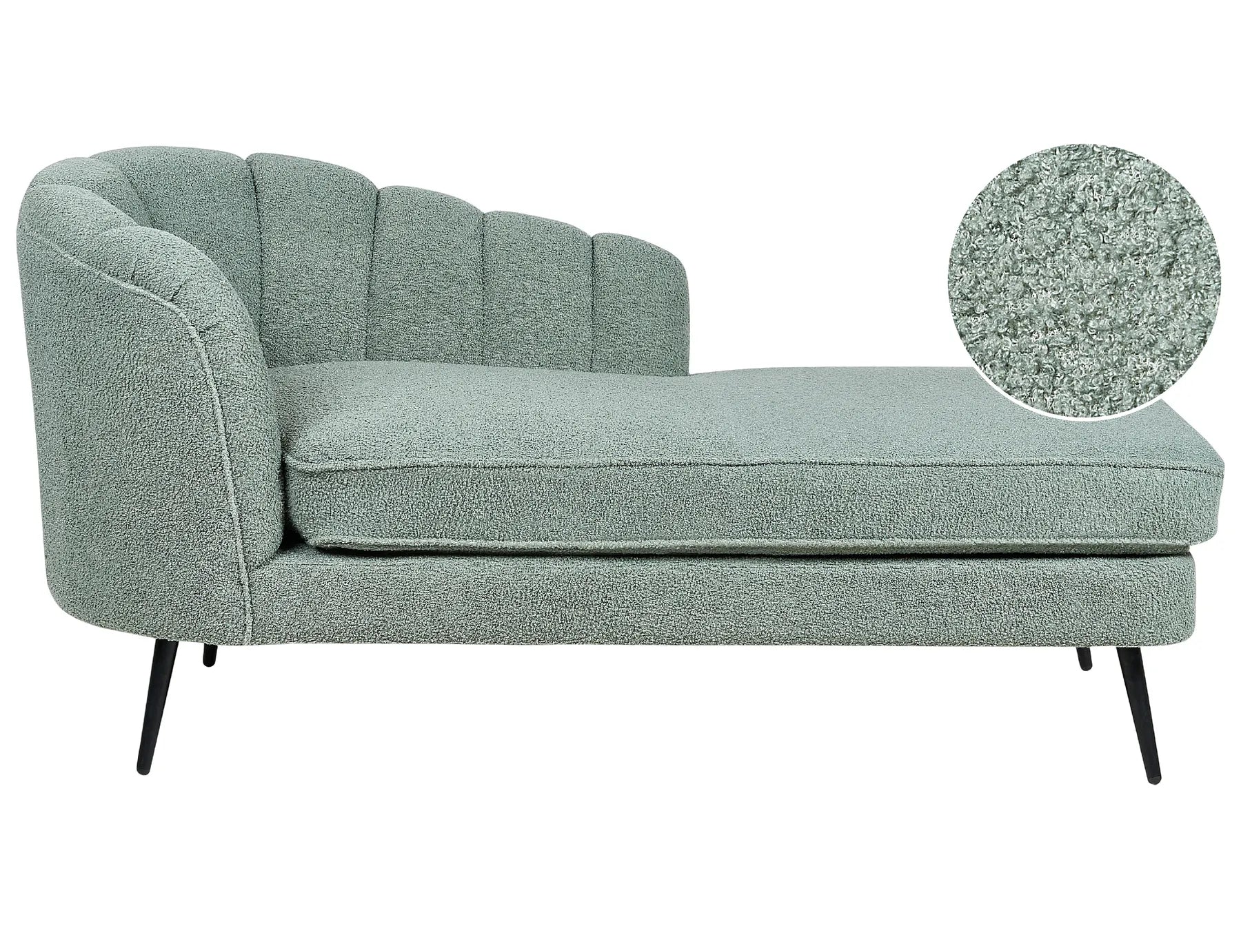 Left-Hand Chaise Lounge ALLIER Boucle Green