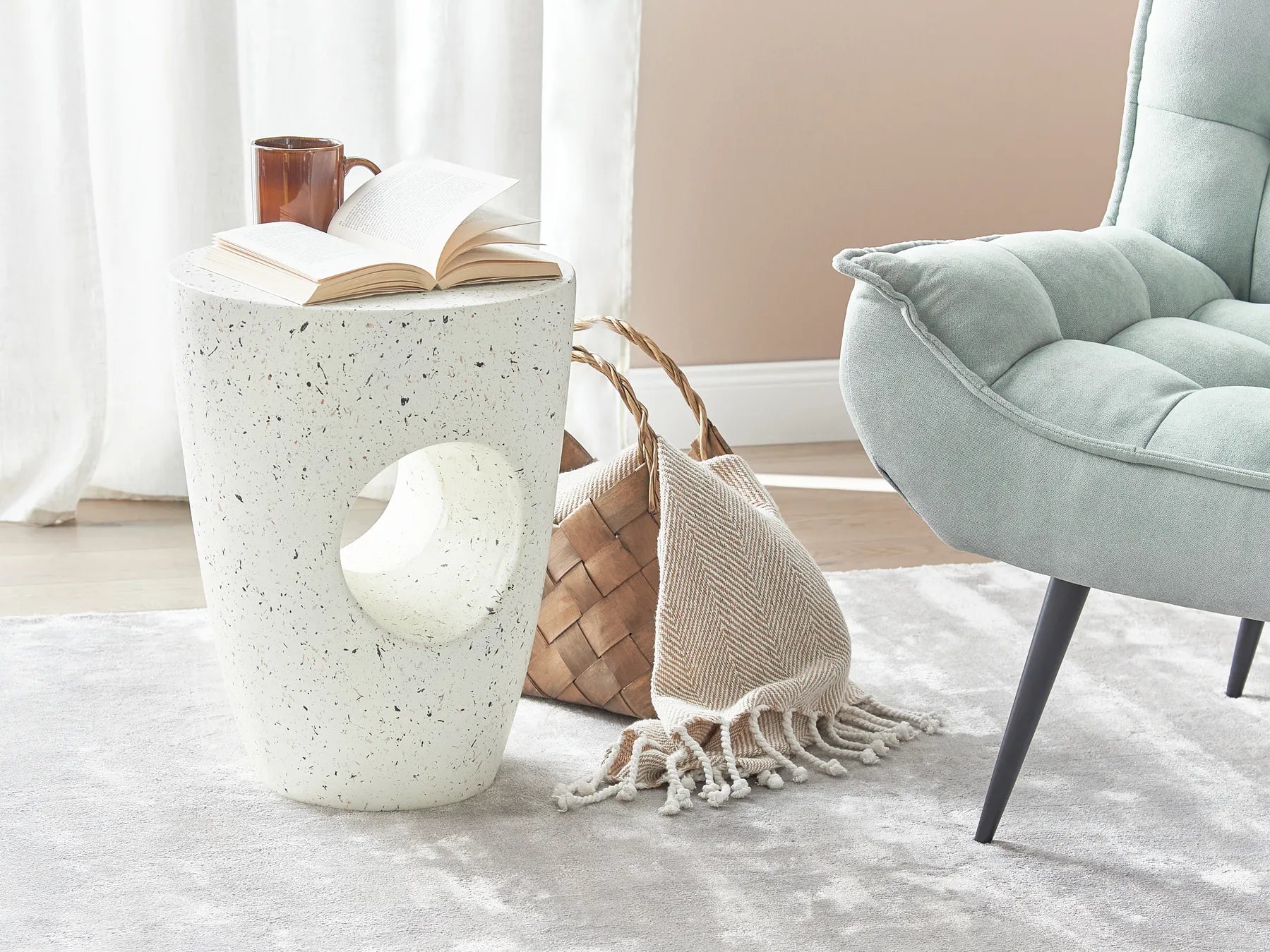 Side Table EDOLO White Terrazzo