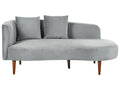 Left-Hand Chaise Lounge CHAUMONT Velvet Light Grey