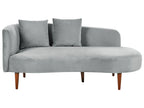 Left-Hand Chaise Lounge CHAUMONT Velvet Light Grey