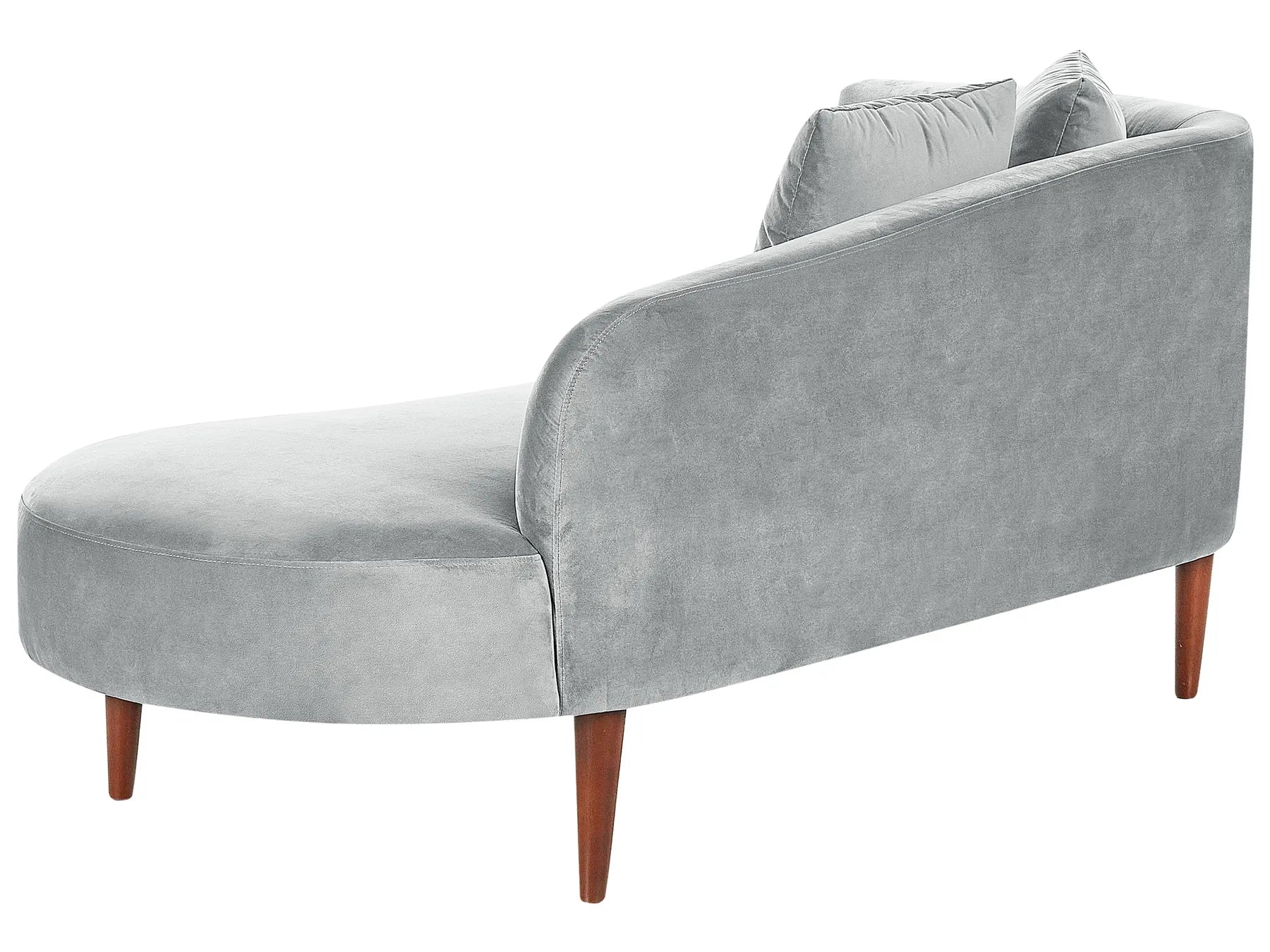 Left-Hand Chaise Lounge CHAUMONT Velvet Light Grey