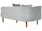 Left-Hand Chaise Lounge CHAUMONT Velvet Light Grey