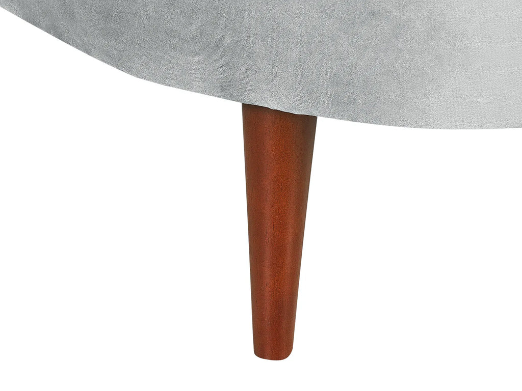 Left-Hand Chaise Lounge CHAUMONT Velvet Light Grey