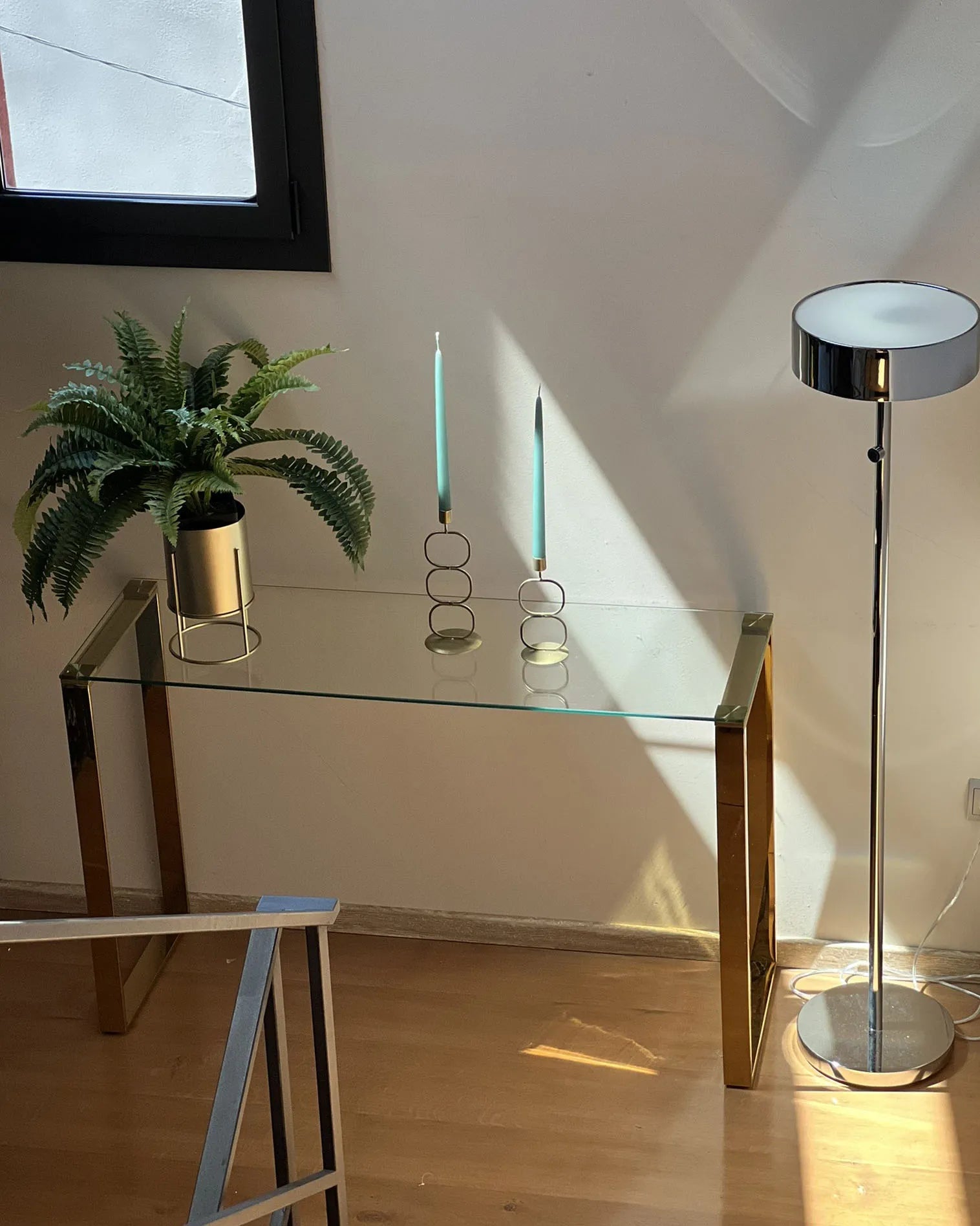 Console Table TILON Tempered Glass Gold