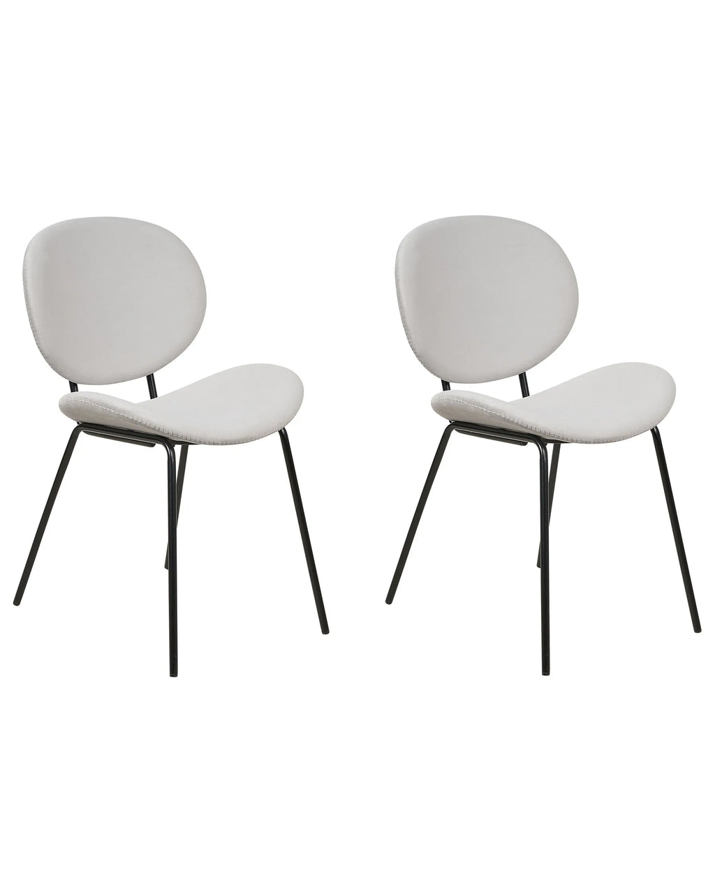 Set of 2 Dining Chairs Velvet Light Grey