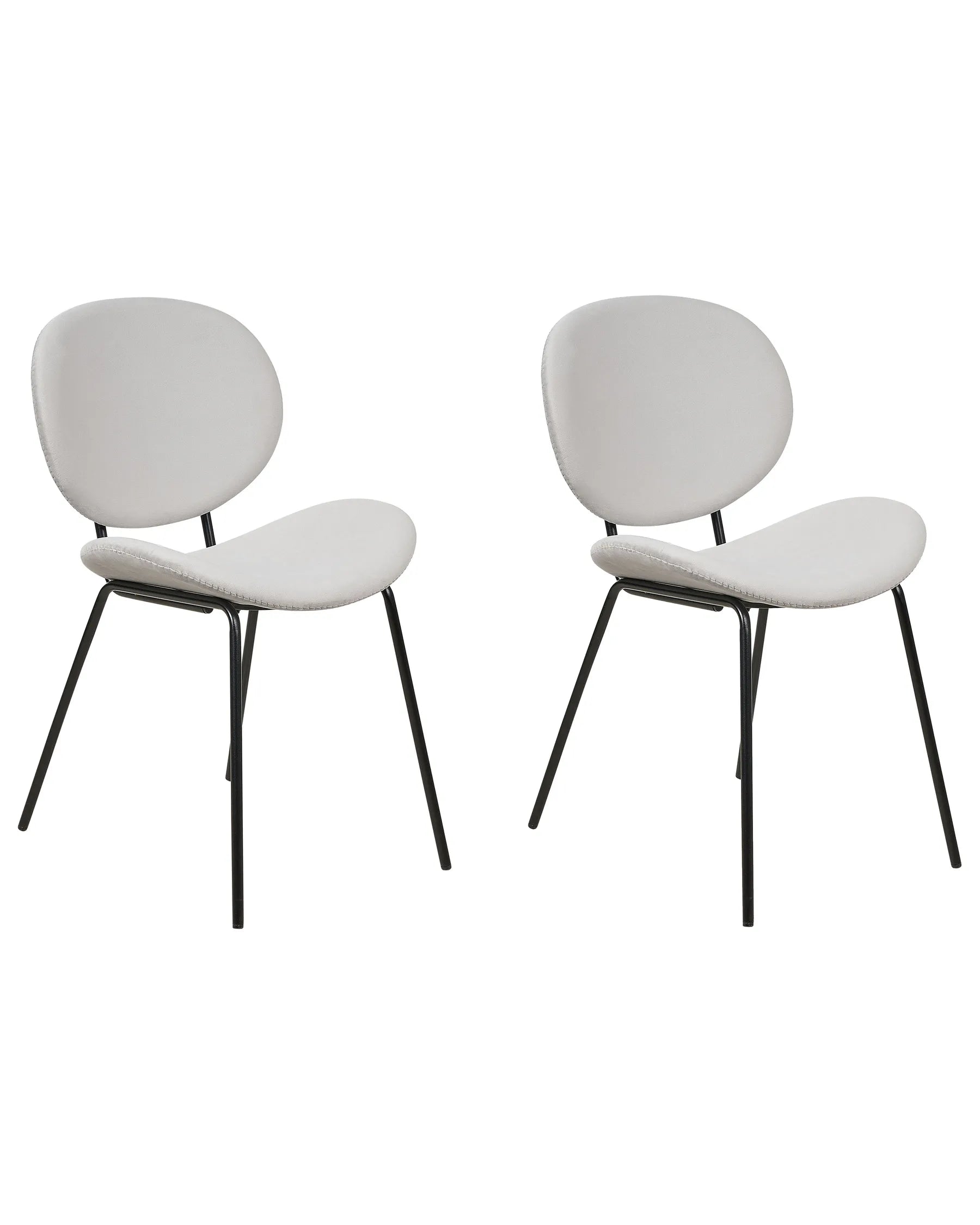 Set of 2 Dining Chairs Velvet Light Grey