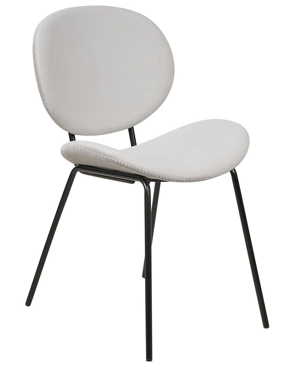 Set of 2 Dining Chairs Velvet Light Grey