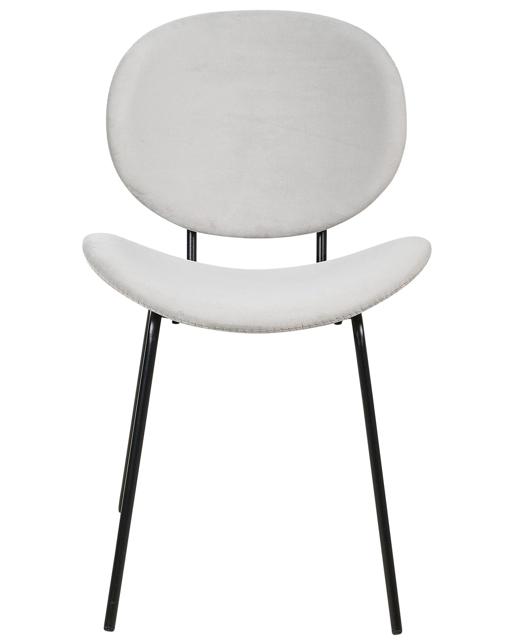 Set of 2 Dining Chairs Velvet Light Grey