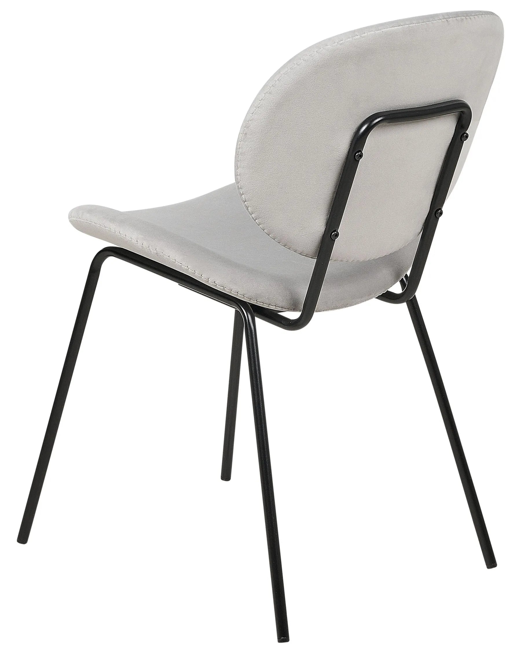 Set of 2 Dining Chairs Velvet Light Grey