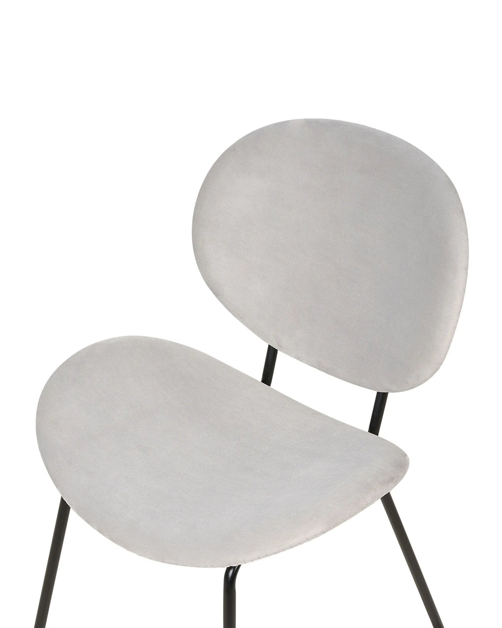 Set of 2 Dining Chairs Velvet Light Grey