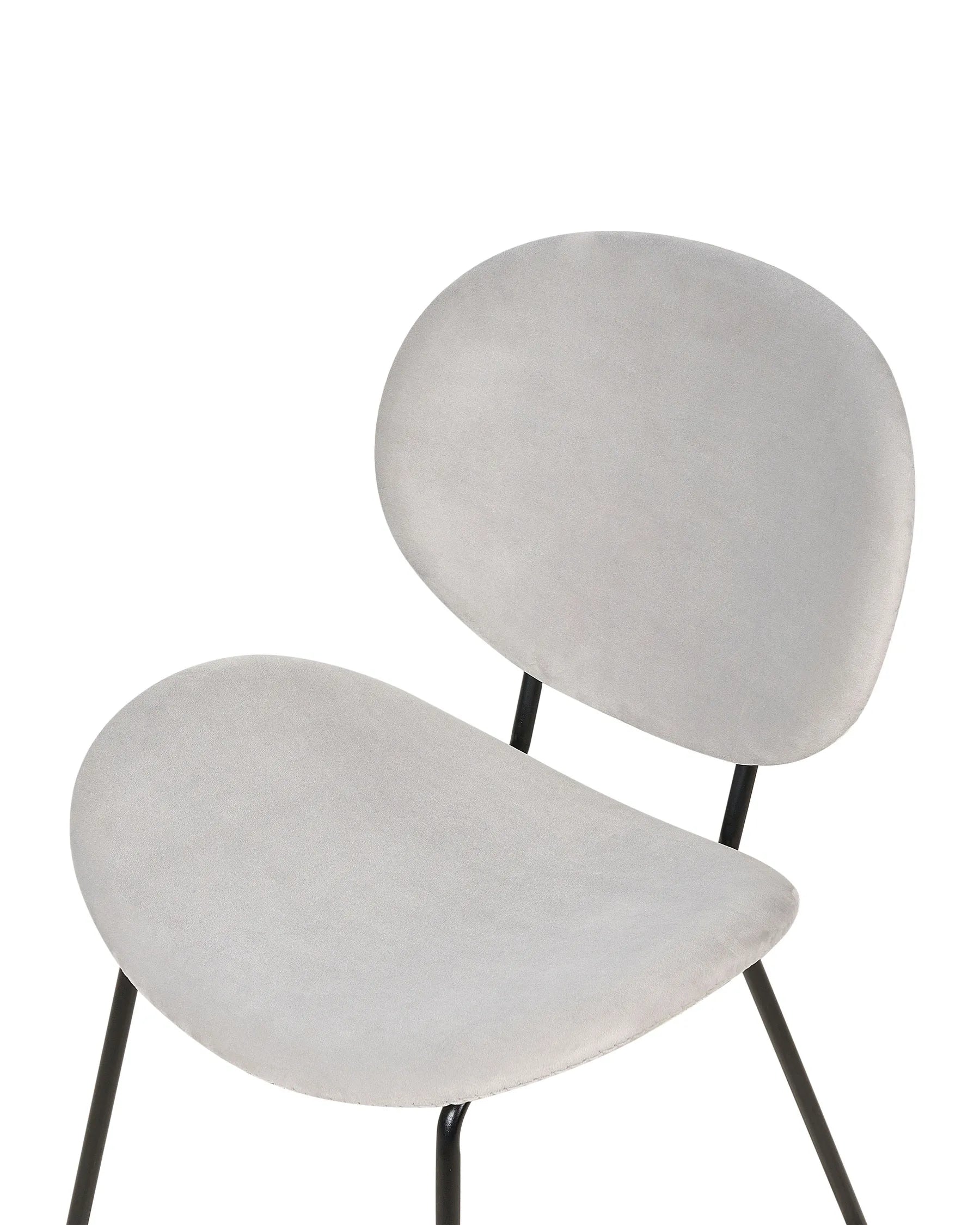 Set of 2 Dining Chairs Velvet Light Grey