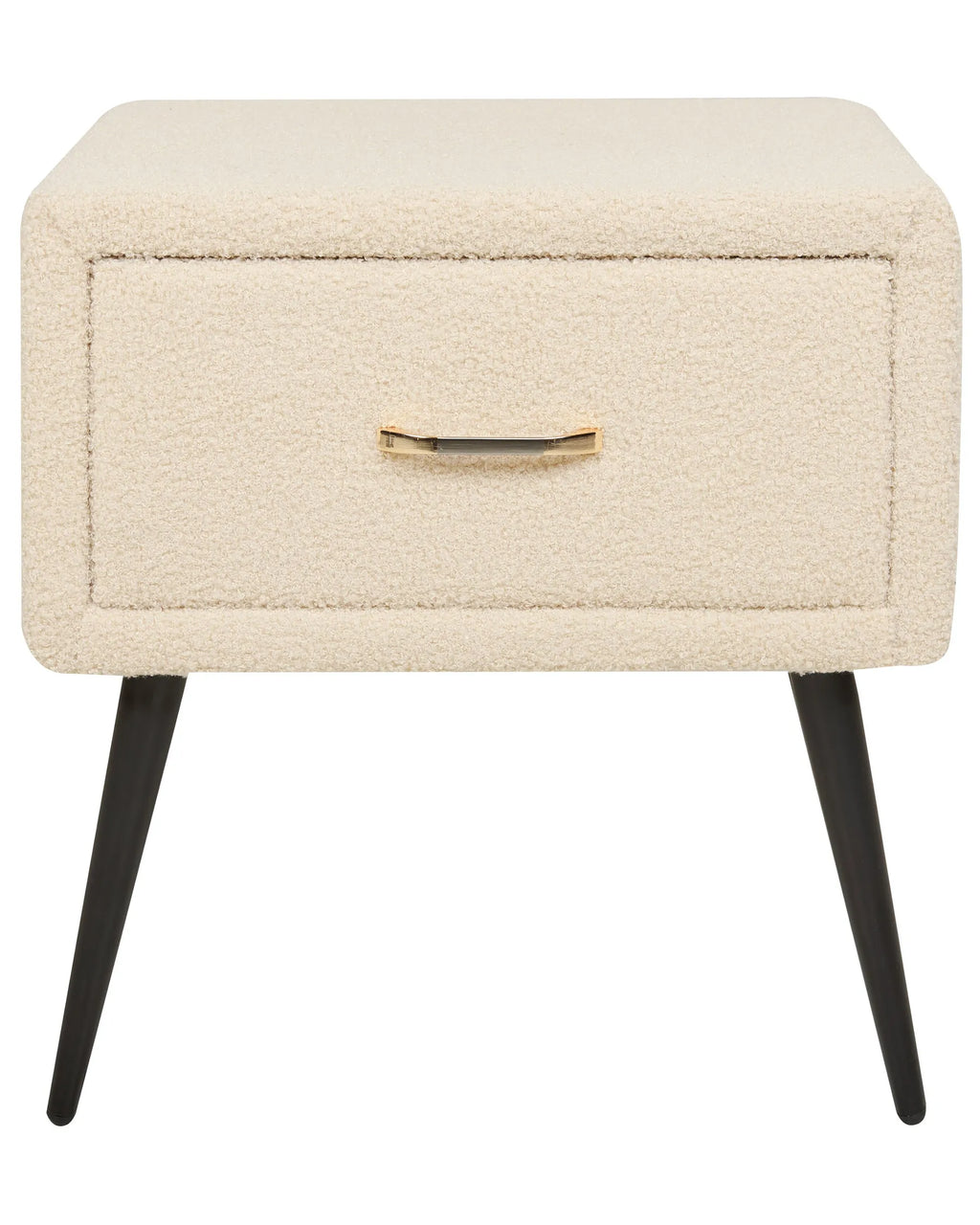 1 Drawer Bedside Table FLAYAT Boucle Beige