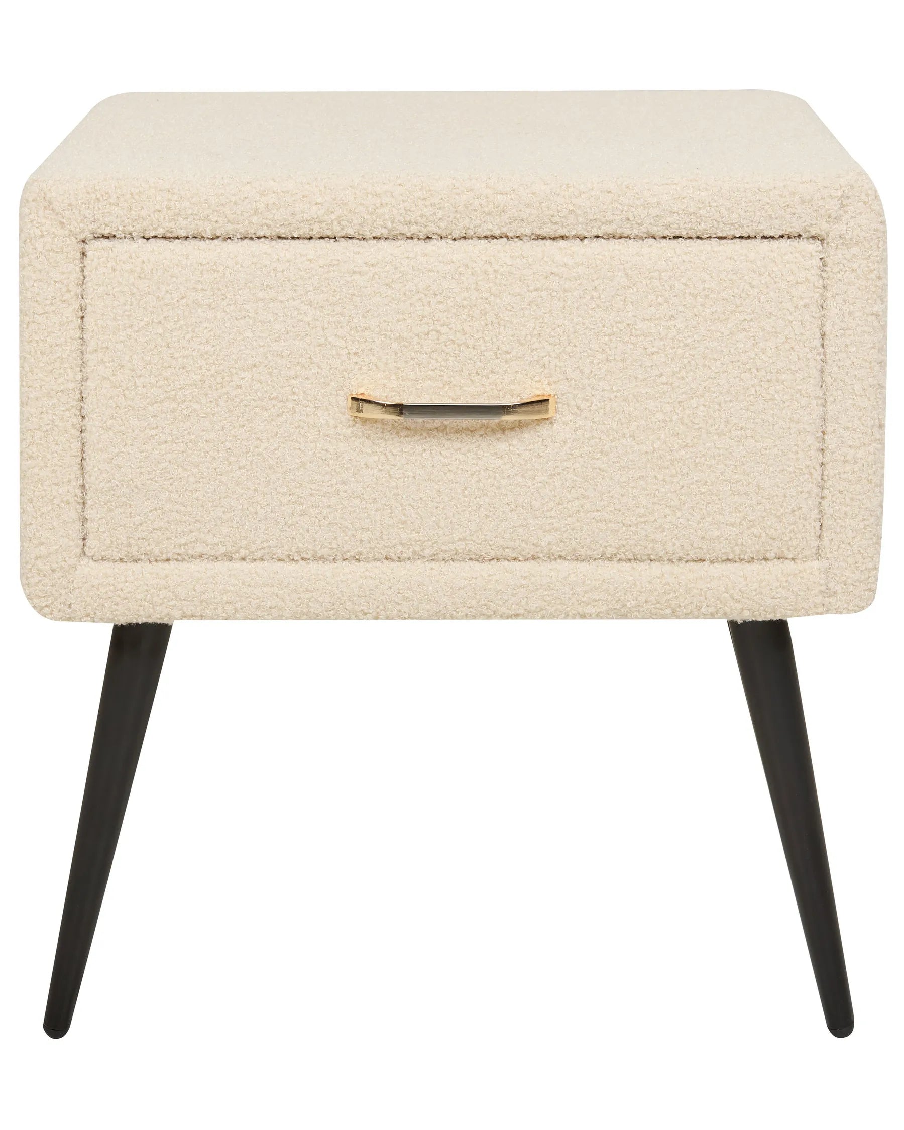1 Drawer Bedside Table FLAYAT Boucle Beige
