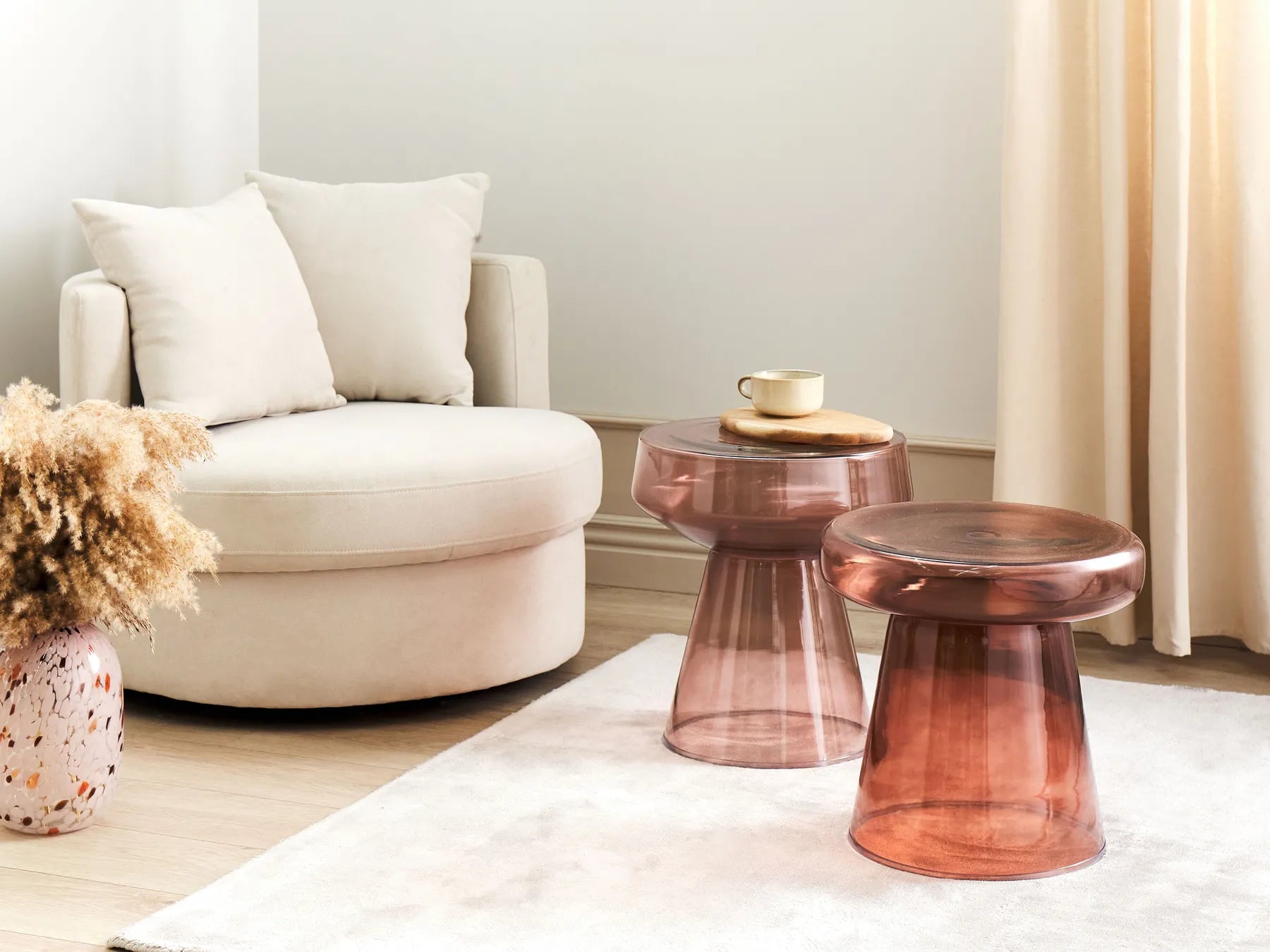 Side Table CALDERA Glass Red