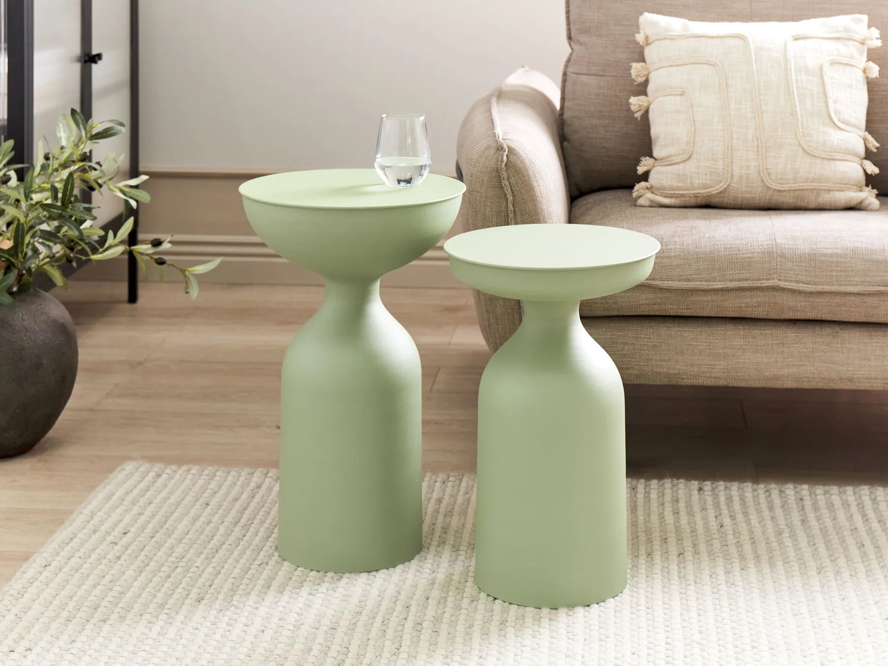 Side Table TENJO Metal Light Green