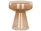 Set of 2 Side Tables LAGUNA/CALDERA Glass Golden Brown