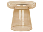 Set of 2 Side Tables LAGUNA/CALDERA Glass Golden Brown