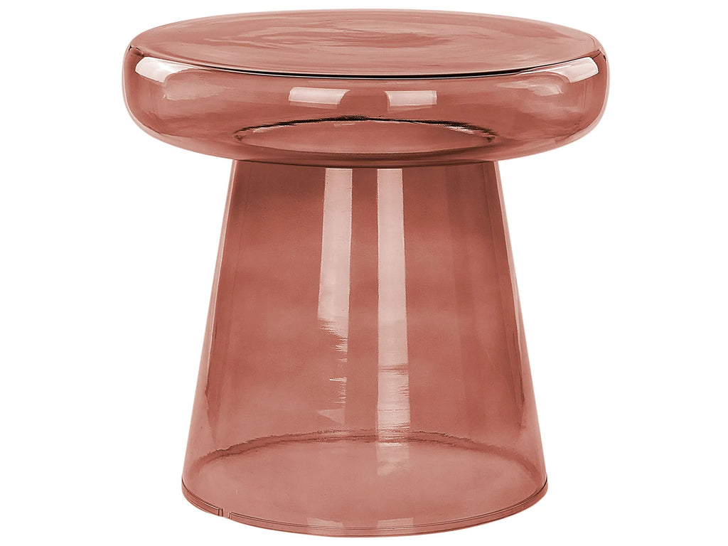 Set of 2 Side Tables LAGUNA/CALDERA Glass Red