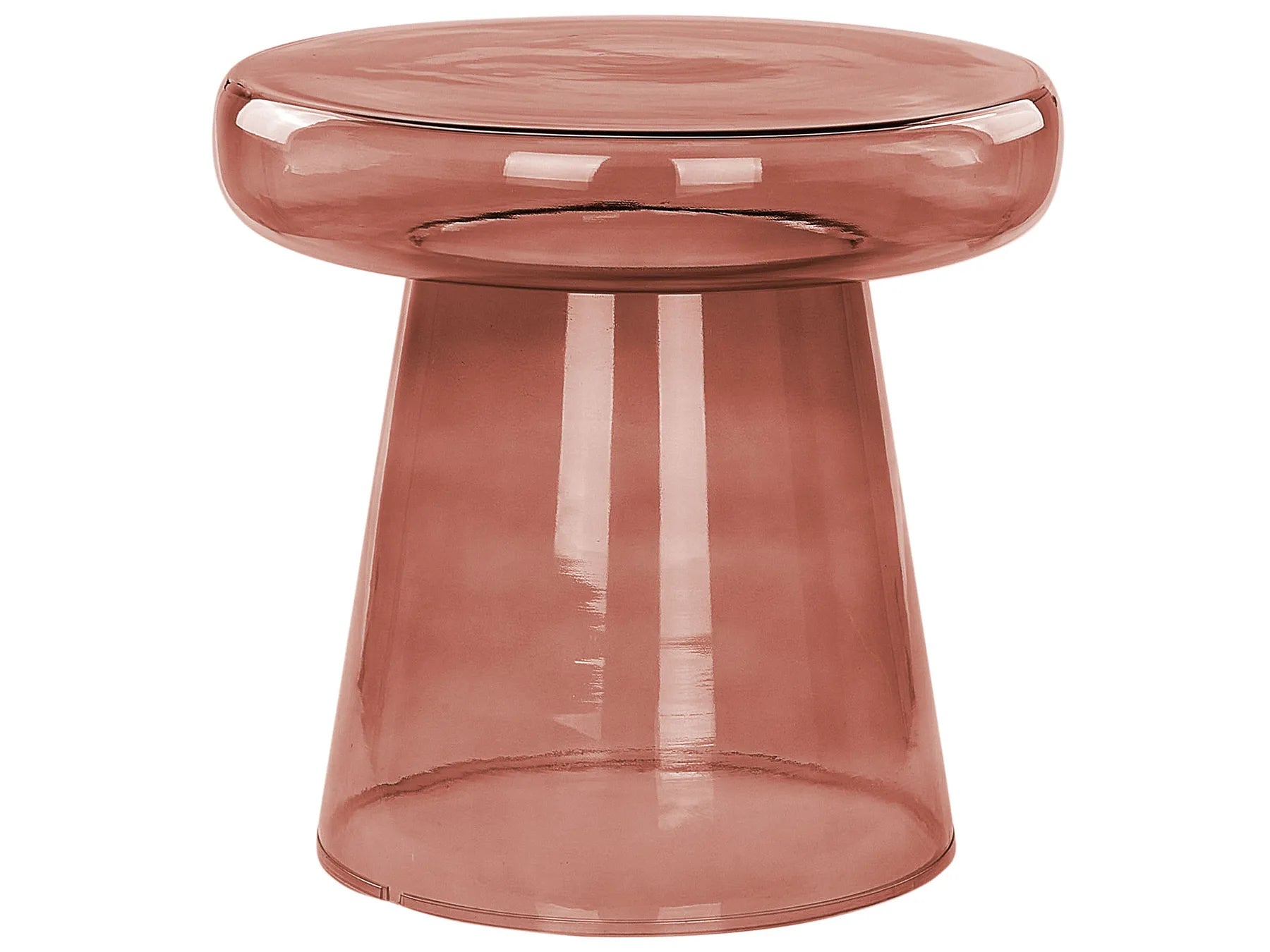 Set of 2 Side Tables LAGUNA/CALDERA Glass Red
