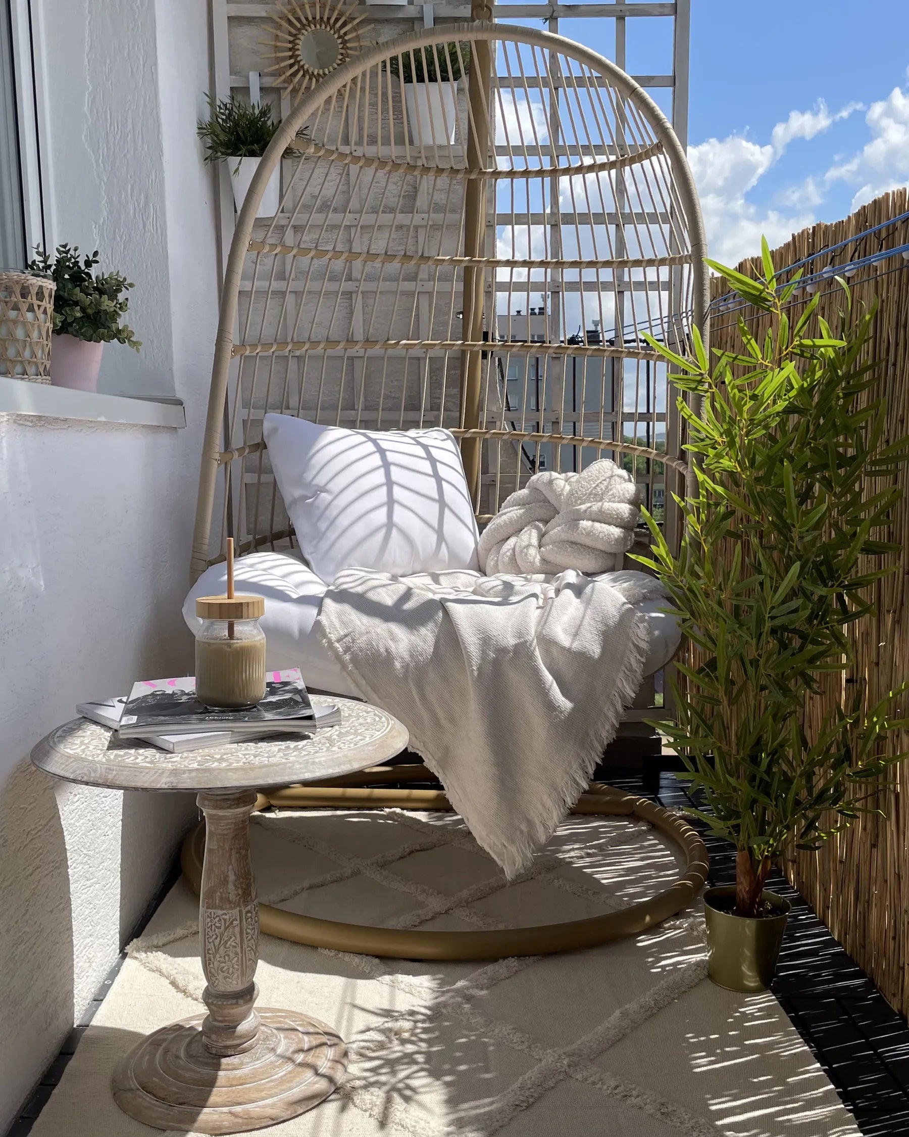 Side Table JAMBIA Mango Wood Off-White