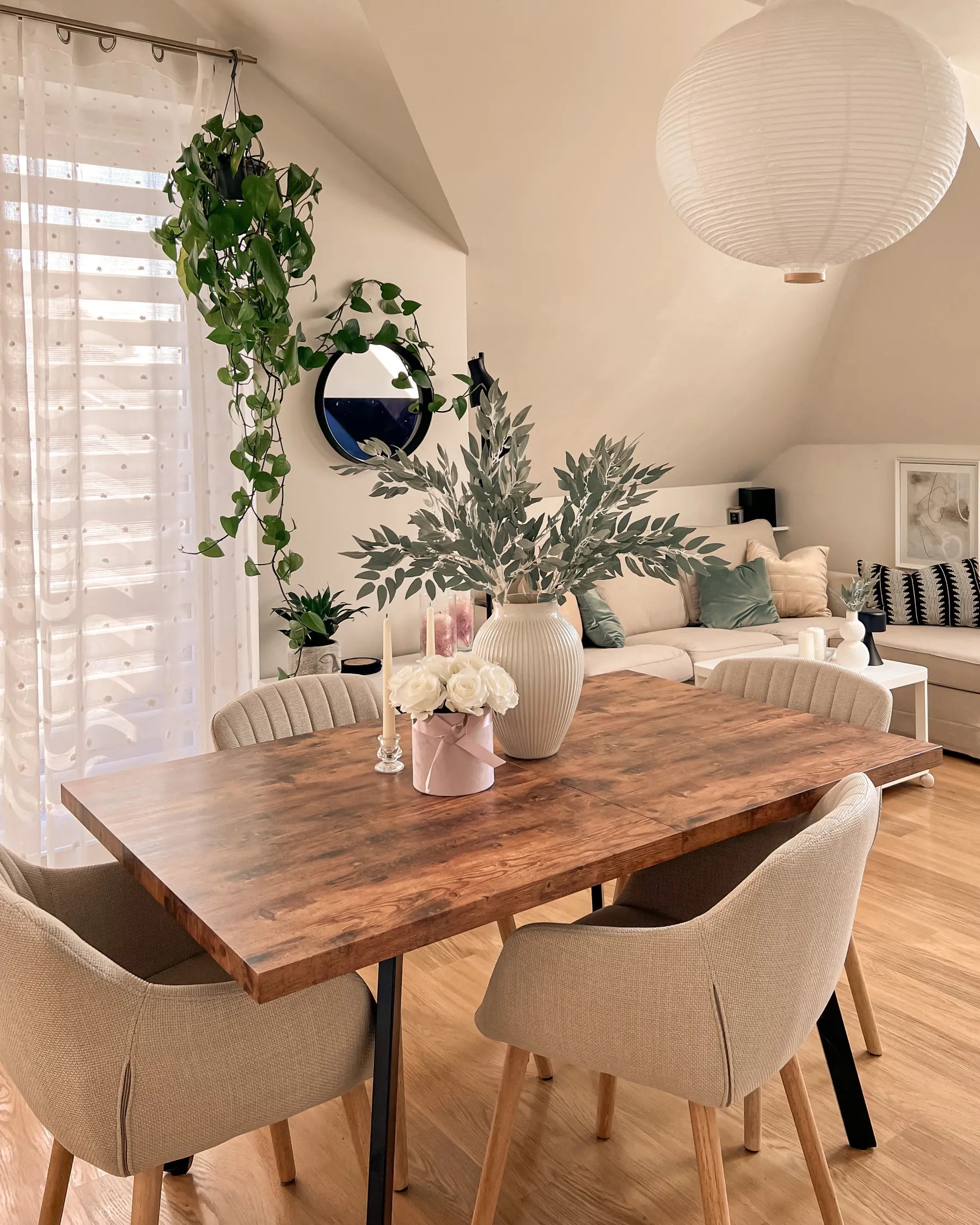 Extending Dining Table HARLOW Dark Brown 140/180 cm 90 cm