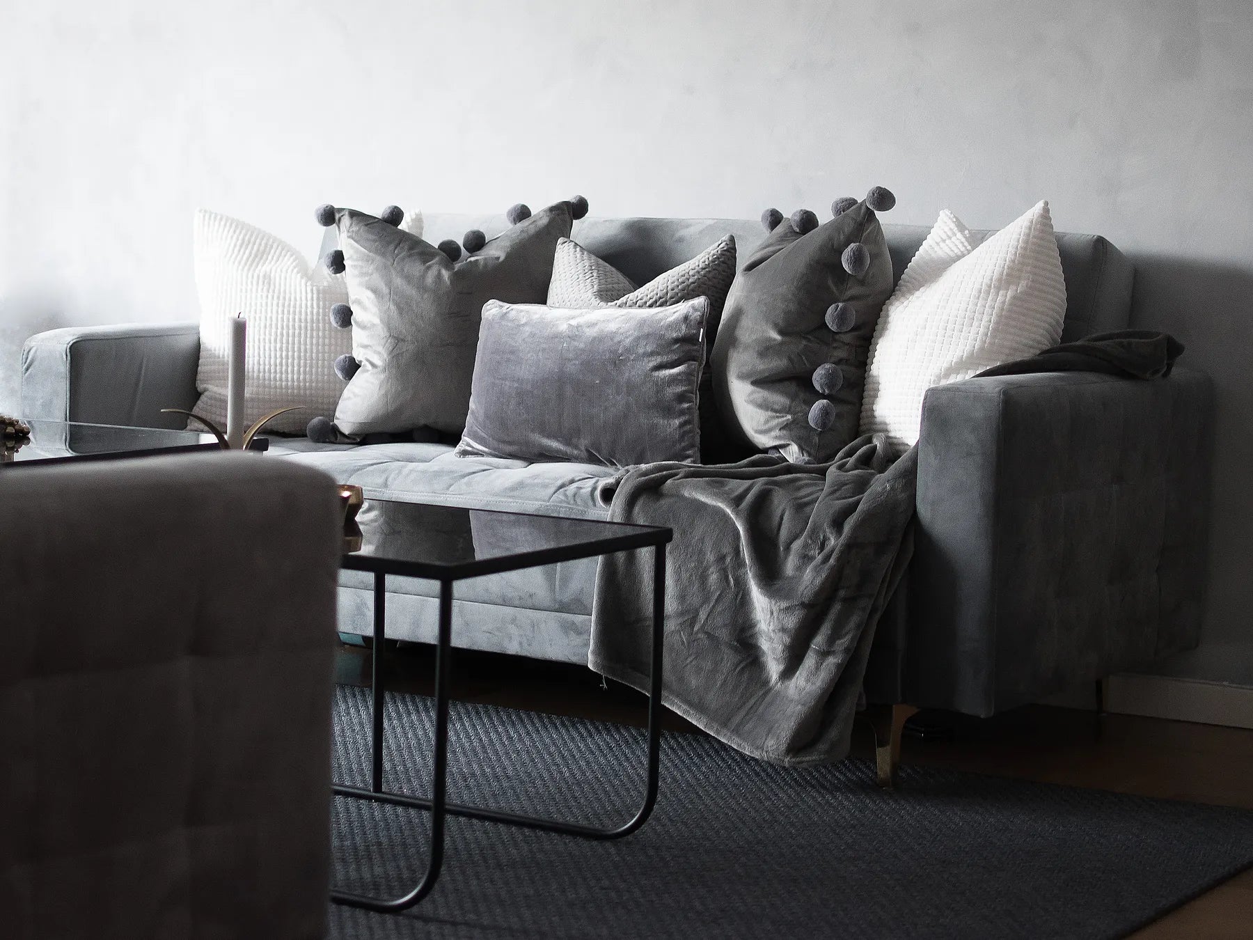 Sofa Bed 3 Seater ABERDEEN Velvet Grey