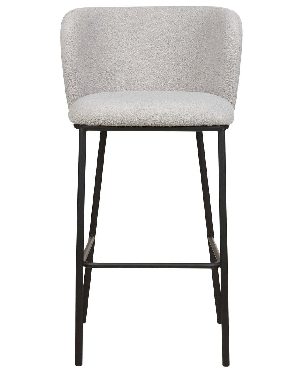Set of 2 Bar Chairs MINA Boucle Light Grey
