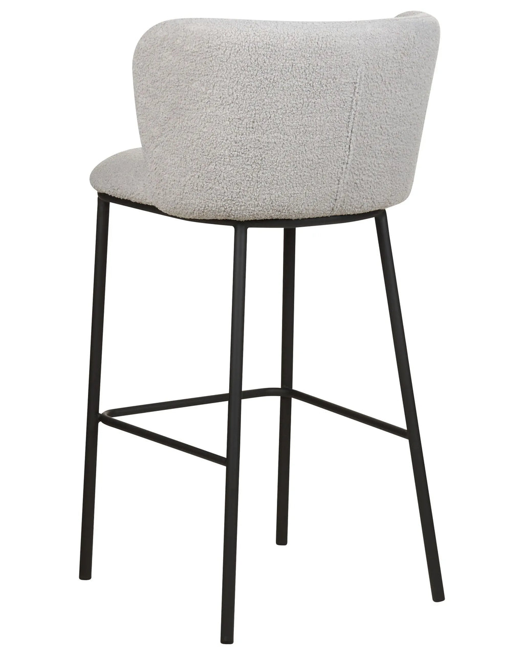 Set of 2 Bar Chairs MINA Boucle Light Grey