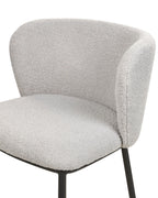 Set of 2 Bar Chairs MINA Boucle Light Grey