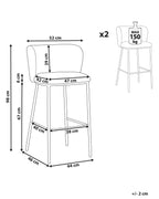 Set of 2 Bar Chairs MINA Boucle Light Grey