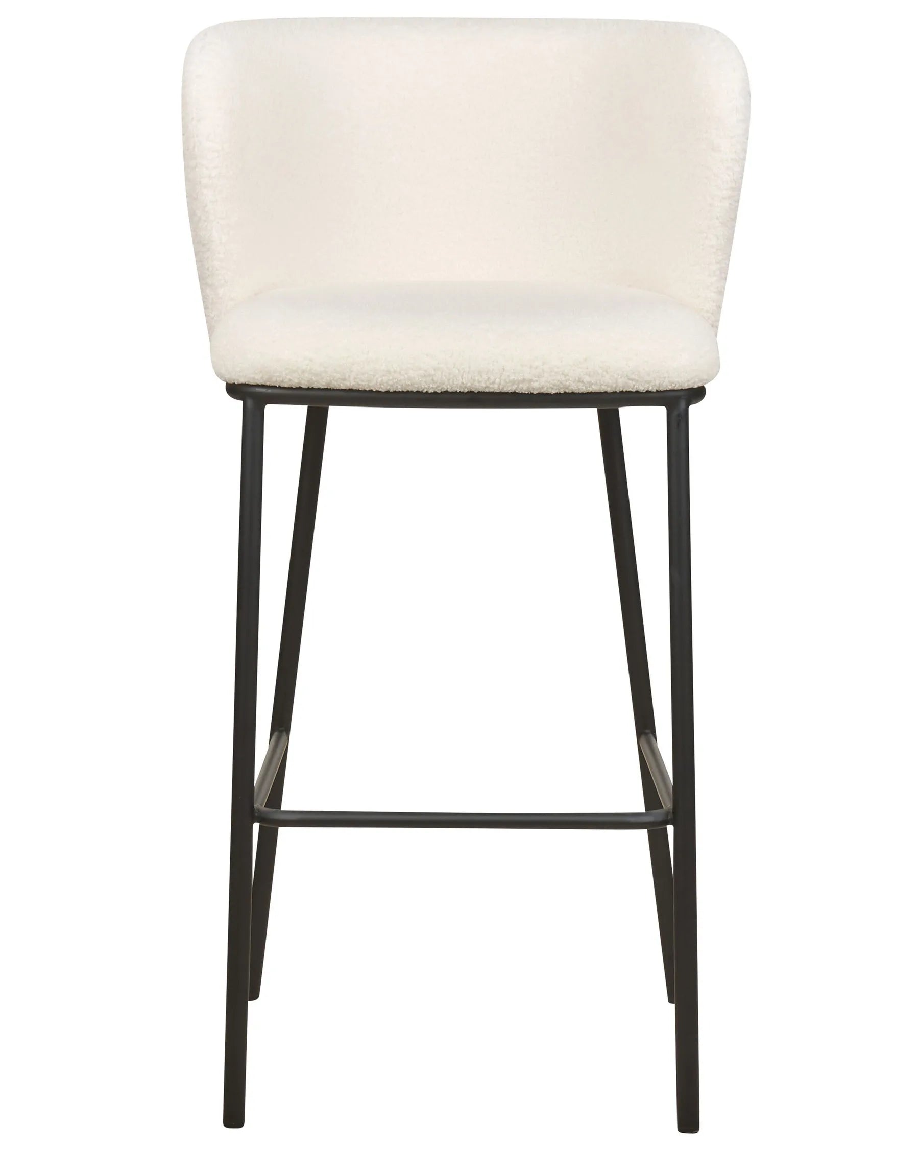 Set of 2 Bar Chairs MINA Boucle White
