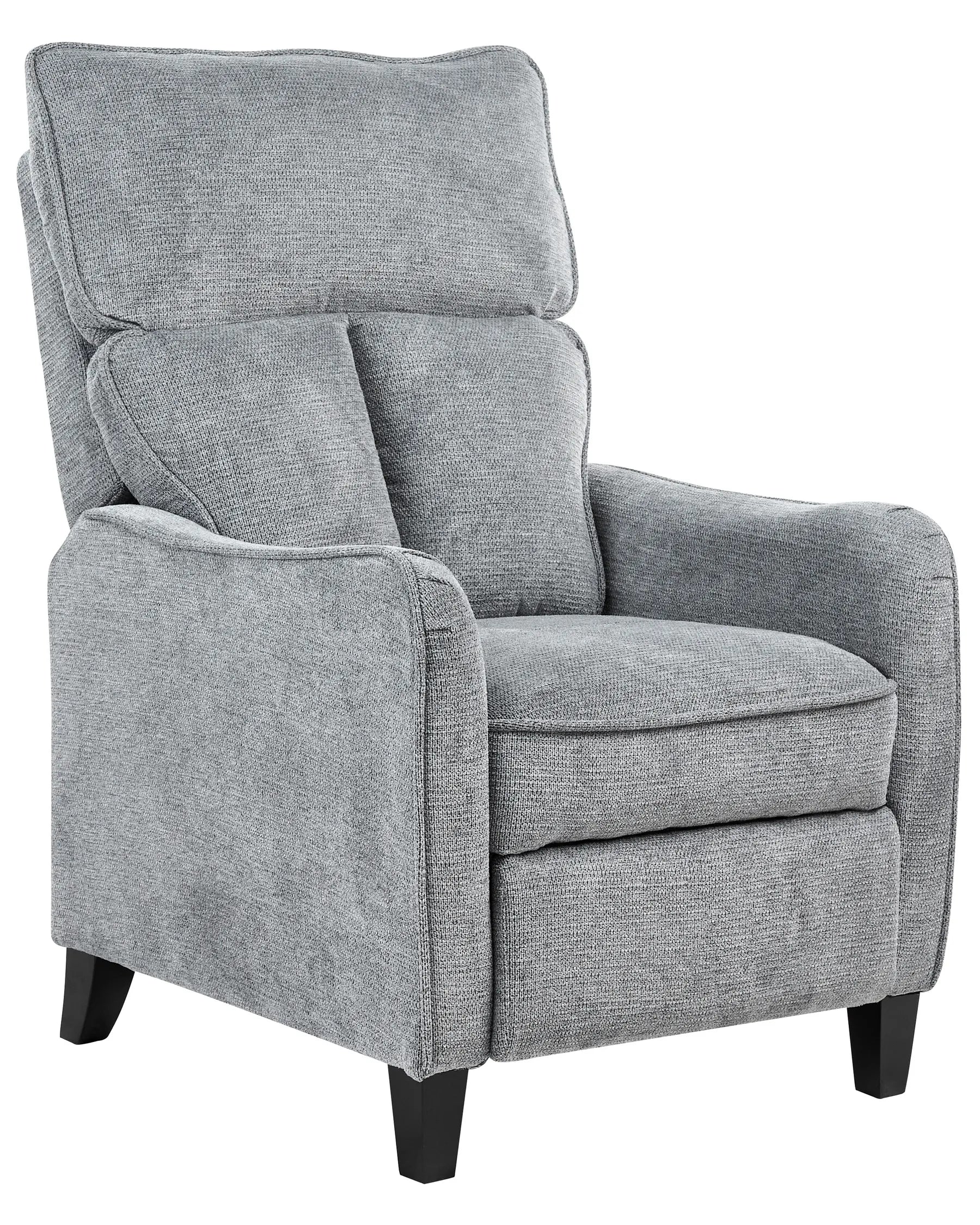 Recliner Chair ROYSTON With Footrest Fabric Grey