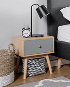 1 Drawer Bedside Table ARVADA Light Brown