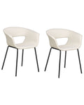 Set of 2 Dining Chairs ELMA Light Beige