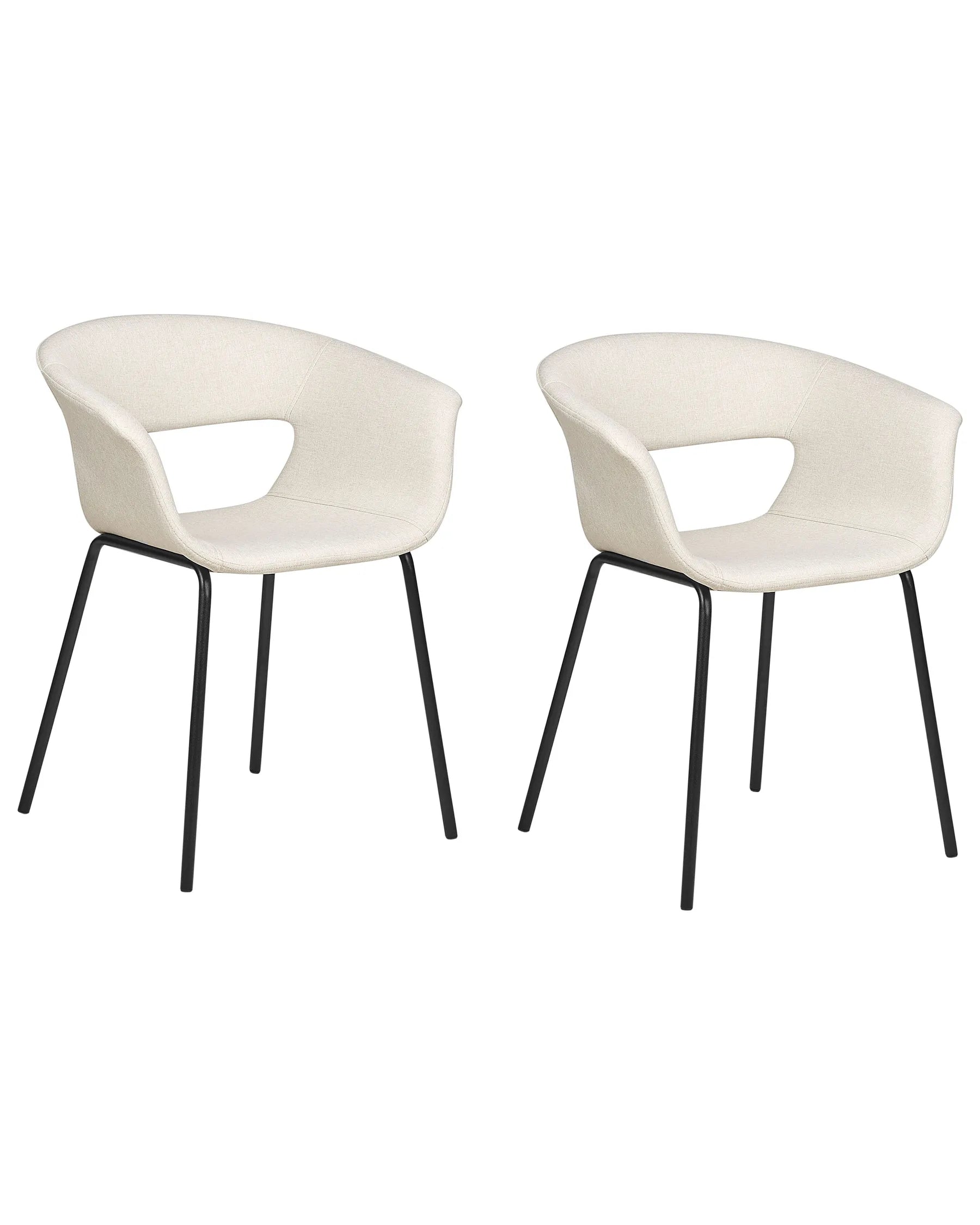 Set of 2 Dining Chairs ELMA Light Beige