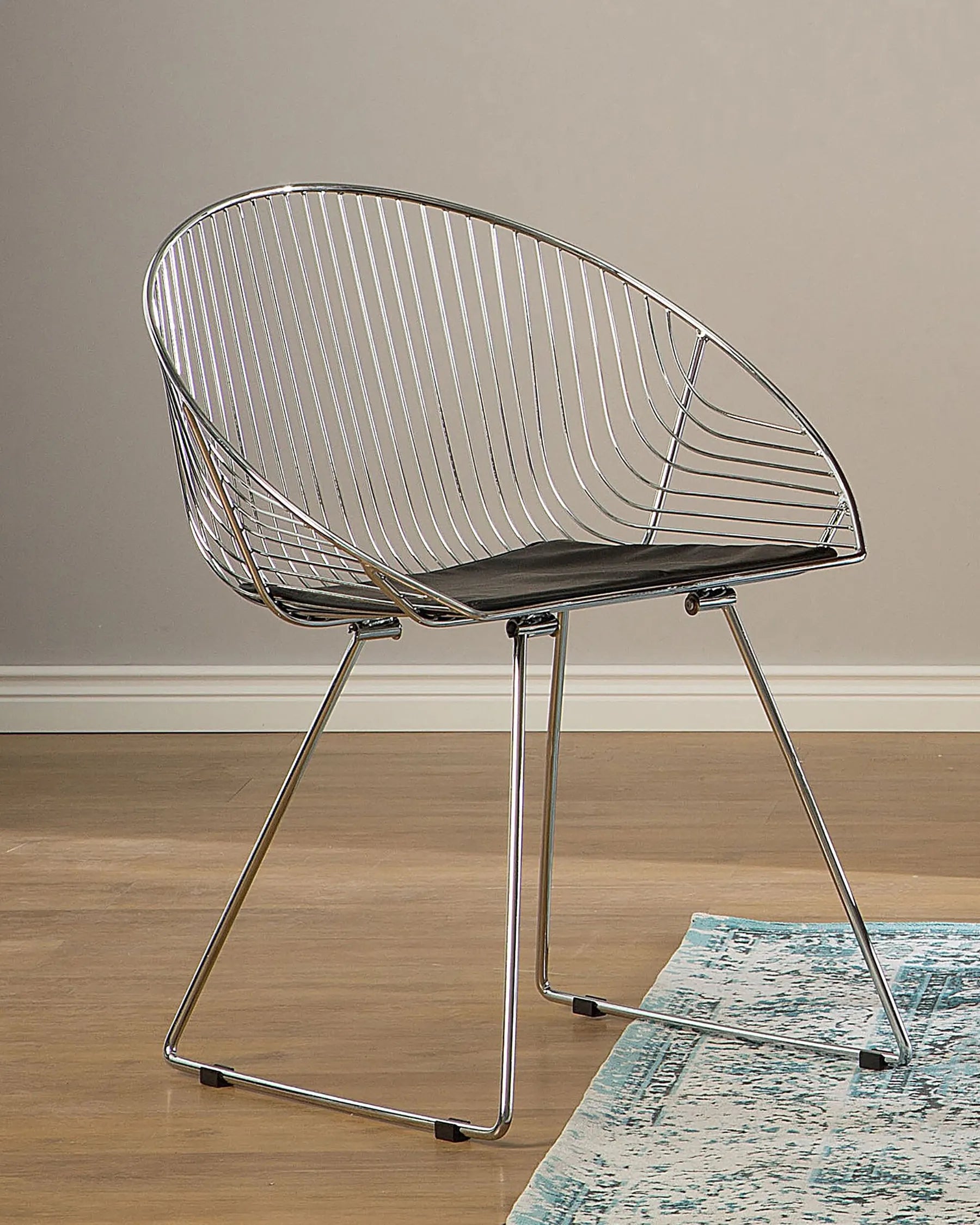 Set of 2 Dining Chairs Metal Silver