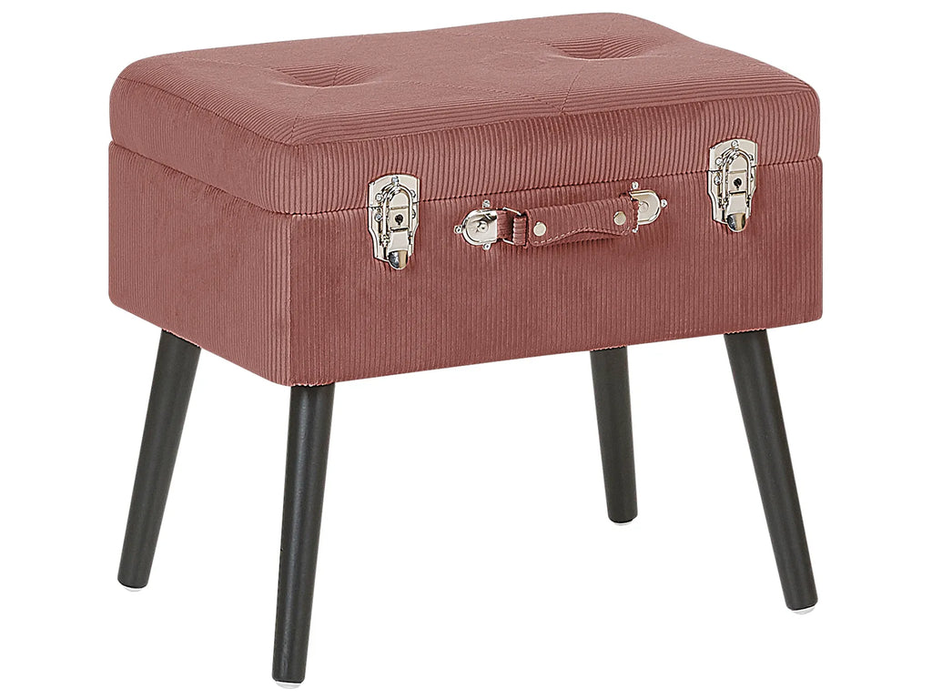 Storage Stool MALLARD Corduroy Pink