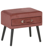 1 Drawer Bedside Table EUROSTAR Corduroy Pink