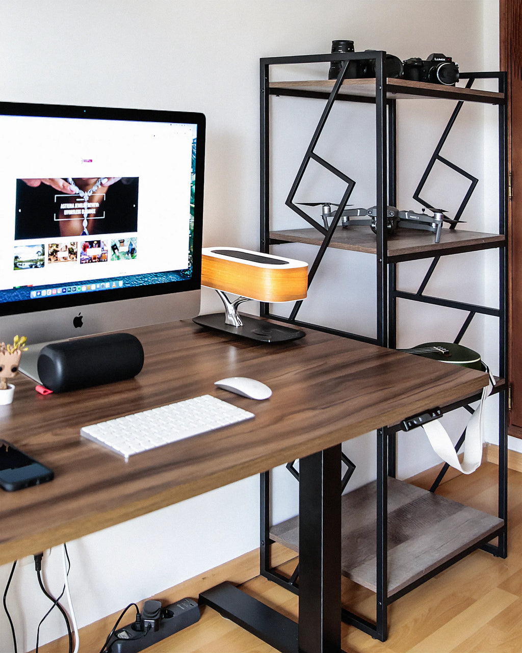 4 Tier Bookcase FORRES 143 cm Brown/ Black