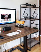 4 Tier Bookcase FORRES 143 cm Brown/ Black