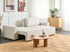Sofa Bed 3 Seater KARILA Fabric Light Beige with Storage Left Hand