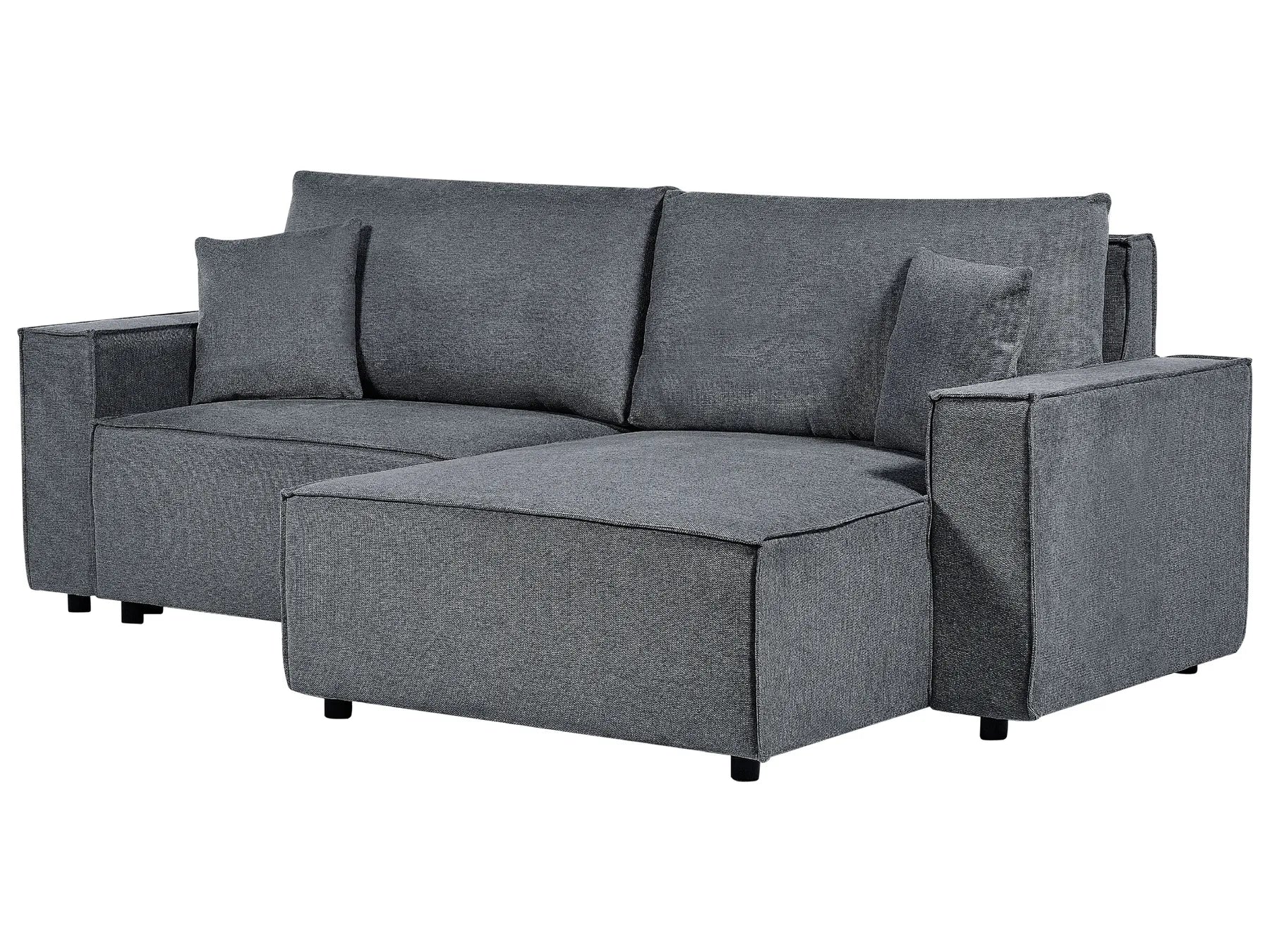 Corner Sofa Bed 3 Seater KARILA Fabric Dark Grey with Storage Left Hand