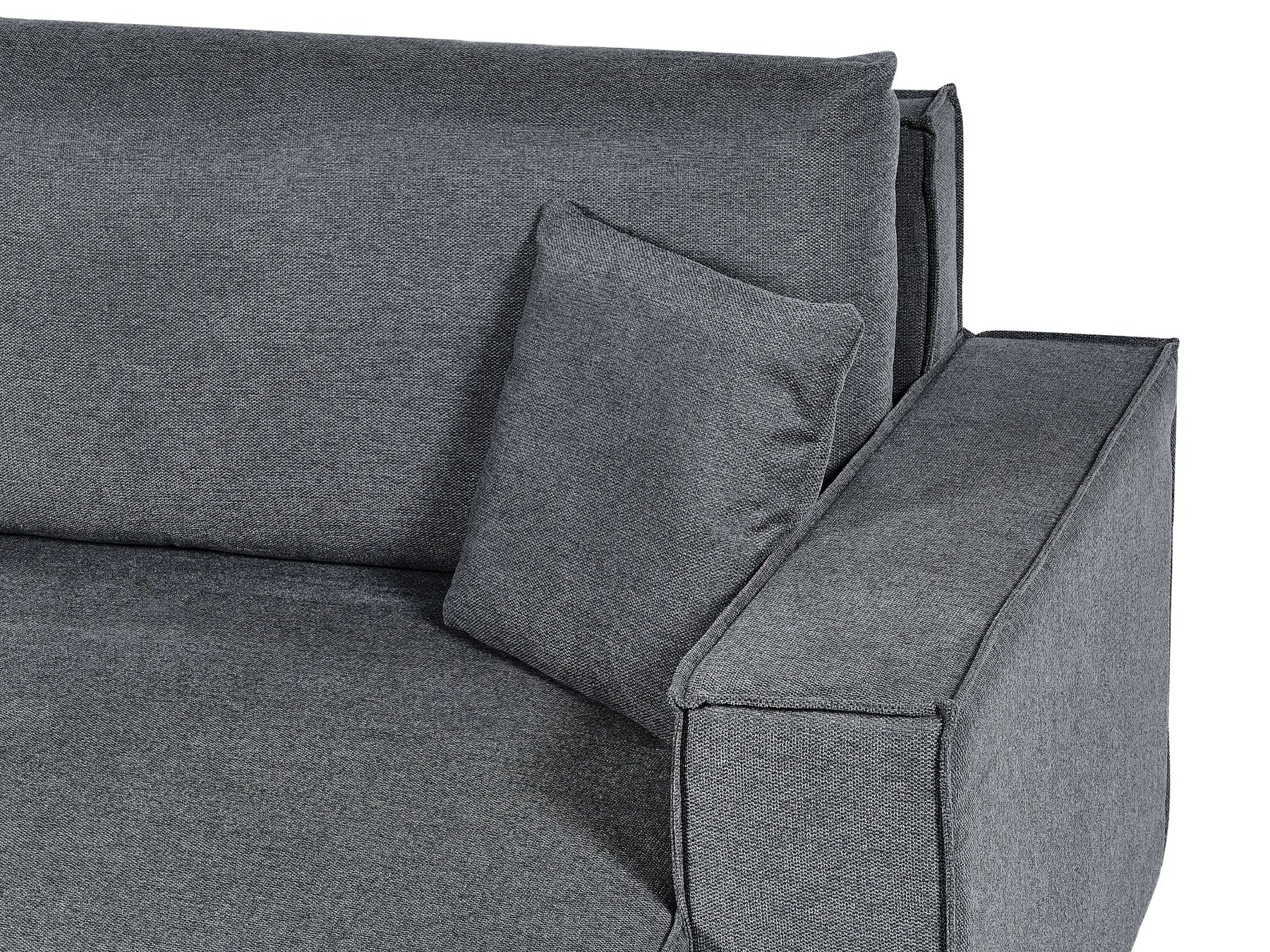 Corner Sofa Bed 3 Seater KARILA Fabric Dark Grey with Storage Left Hand