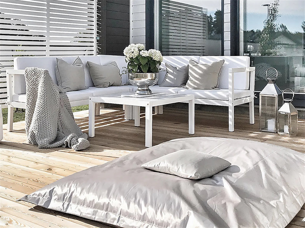 Bean Bag 600 L FUZZY 180 cm 230 cm Silver