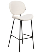 Set of 2 Bar Chairs LUANA Boucle White