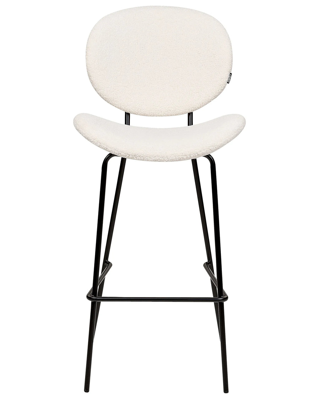 Set of 2 Bar Chairs LUANA Boucle White