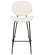 Set of 2 Bar Chairs LUANA Boucle White