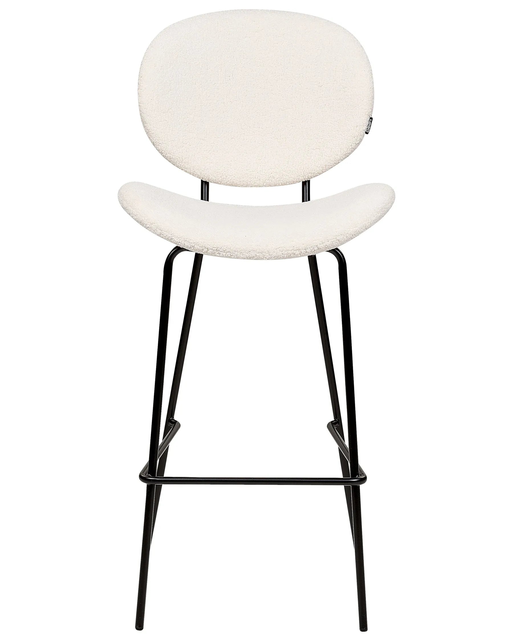 Set of 2 Bar Chairs LUANA Boucle White