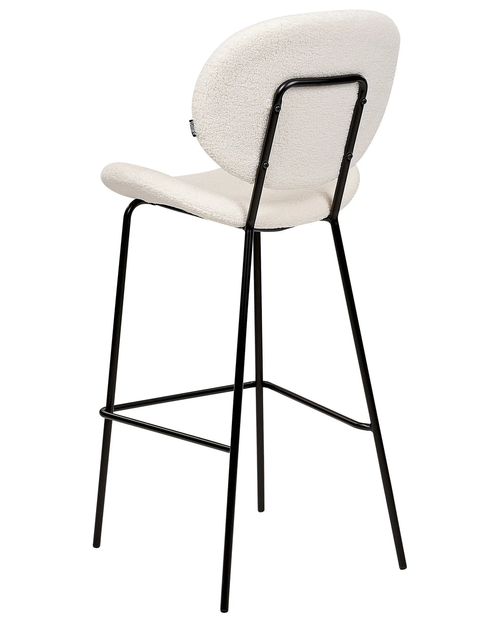 Set of 2 Bar Chairs LUANA Boucle White